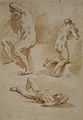 'Untitled' -three studies of male figures- attributed to Giovanni Paolo Panini, Honolulu Museum of Art.JPG