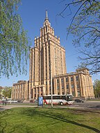 Łotwa - Ryga, Budynek LTV - widok wieży