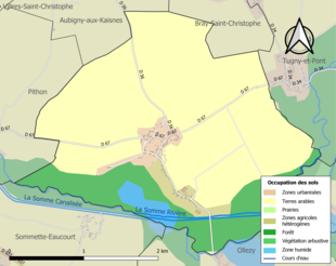 Kolorowa mapa przedstawiająca użytkowanie gruntów.