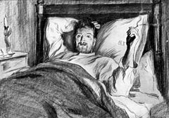 "الاستيقاظ" رسم للكاتب الروسي ليو تولستوي 1900