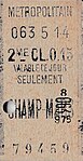 Ticket de 2e classe émis le 63e jour de l’année 1915, soit le jeudi 4 mars 1915.