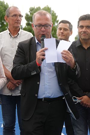 Inauguration de la nouvelle piste du stade.