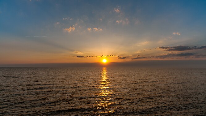 Sunset over Baltic Sea near Rerik, Germany