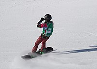 Teodora Iliewa beim Team-Ski-Snowboard-Cross-Wettbewerb