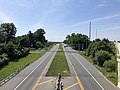 File:2022-07-24 11 04 17 View south along Delaware State Route 7 (Bear-Corbit Road) from the overpass for U.S. Route 13 and Delaware State Route 1 (Korean War Veterans Memorial Highway) in Corbit, New Castle County, Delaware.jpg
