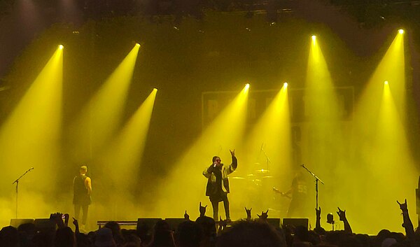 Attila performing at Aftershock 2023.