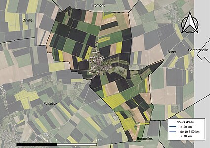 Carte orthophotographique de la commune en 2016.