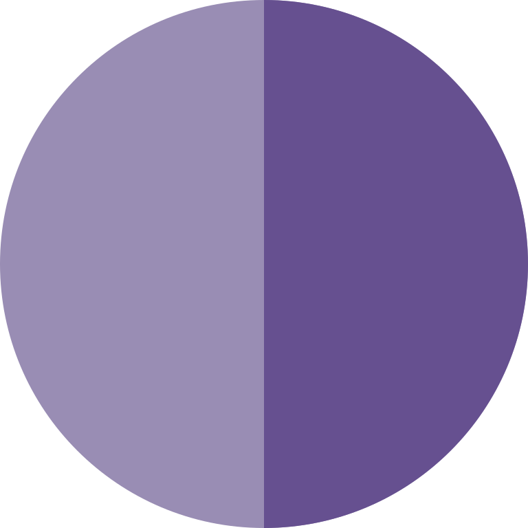 50 50 Pie Chart