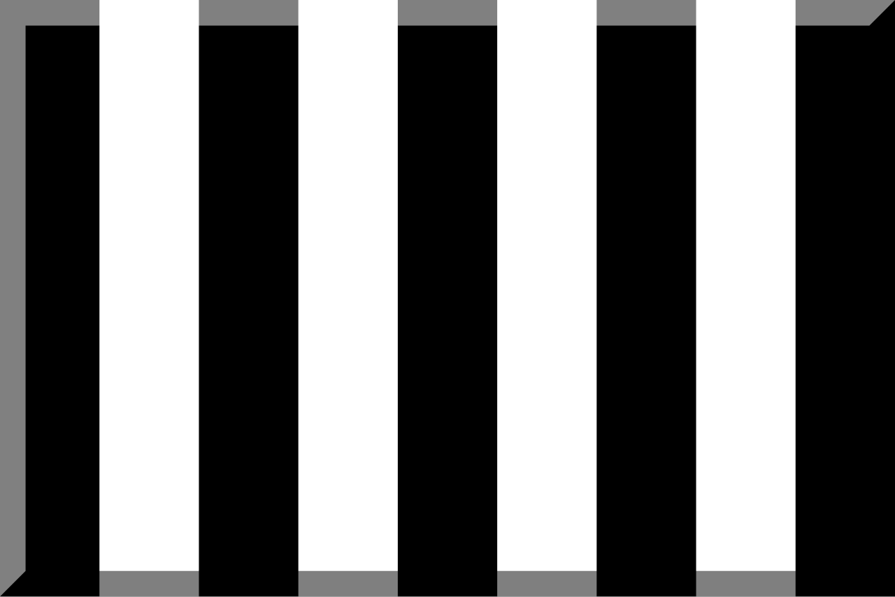 Ficheiro:630px nine vertical stripes Black and White.svg