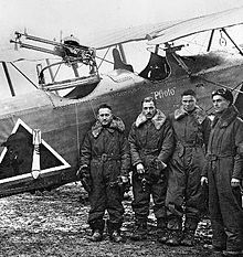 96th Aero Squadron - 2d Lt. Avrom Hexter, 1st Lt. Samuel Hunt, 1st Lt. David Young, and 1st Lt. Howard Rath. (Photo taken on 12 November 1918) 96th Aero Squadron - 12 Nov 1918.jpg