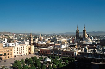León şehir merkezinin havadan görünümü