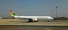 Un A330-900 d'Air Sénégal sur le tarmac de l'aéroport international Blaise-Diagne.