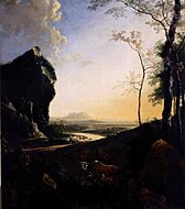 家畜のいる夕方の山の風景 (c.1665) ボイマンス・ヴァン・ベーニンゲン美術館