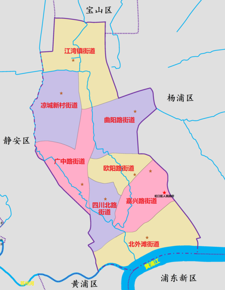 File:Administrative Divisions of Hongkou, Shanghai, China.png