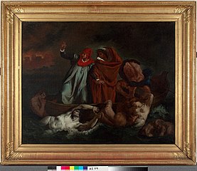 Dante ja Vergilius manalassa, kopio Eugene Delacroixin mukaan