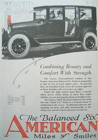 <span class="mw-page-title-main">American (1917 automobile)</span> Defunct American motor vehicle manufacturer