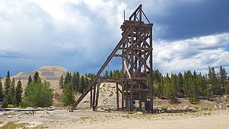 An Abandoned Mine's Headframe near Leadville, Colorado An Abandoned Mine's Headframe near Leadville, Colorado.jpg