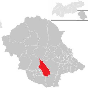 Lage der Gemeinde Anras im Bezirk Lienz (anklickbare Karte)