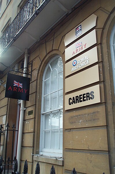 A British armed forces careers office in Oxford