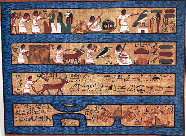 Depiction of the "Field of Reeds" within the Papyrus of Ani, currently at the British Museum.