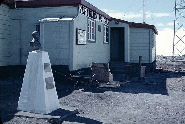 View of Chile's Captain Arturo Prat Base, established in 1947