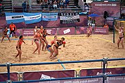 Deutsch: Beachhandball bei den Olympischen Jugendspielen 2018; Tag 5, 10. November 2018; Mädchen, Hauptrunde - Chinese Taipei (Taiwan)-Niederlande 1:2 English: Beach handball at the 2018 Summer Youth Olympics at 11 October 2018 – Girls Main Round – Chinese Taipei (Taiwan)-Netherlands 1:2