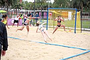 Deutsch: Beachhandball bei den Olympischen Jugendspielen 2018; Tag 5, 10. November 2018; Mädchen, Hauptrunde - Chinese Taipei (Taiwan)-Paraguay 2:0 English: Beach handball at the 2018 Summer Youth Olympics at 11 October 2018 – Girls Main Round – Chinese Taipei (Taiwan)-Paraguay 2:0