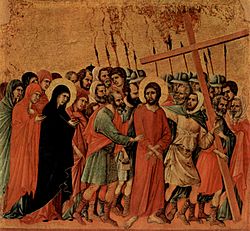 завируха, или 4 b_rains vs טוב αρχιτέκτων 250px-Bearing_of_the_Cross_(Duccio_di_Buoninsegna)