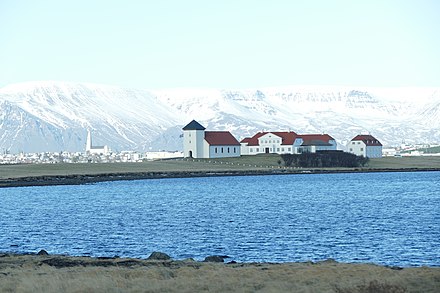 Bessastaðir with Reykjavík in the background