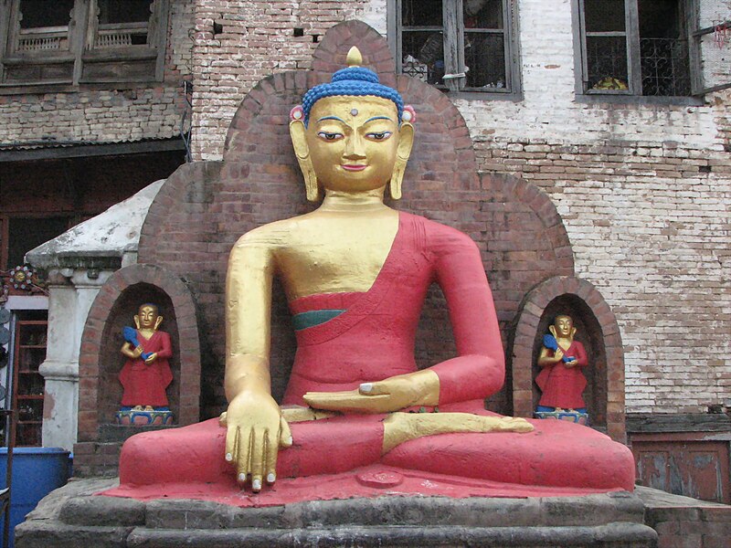 File:Buddha sculpture at Swayambunath Stupa.jpg