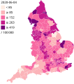 COVID-19 outbreak England per capita cases map