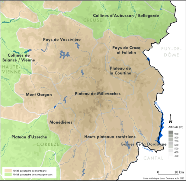 File:Carte des unités paysagères du plateau de Millevaches.png