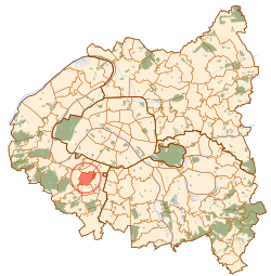 Châtillonin sijainti Pariisin metropolialueella