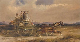 Sportsmen in Scottish Dress Driving to the Moors