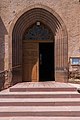 * Nomination: Portal of the church in Saint-Cyprien-sur-Dourdou, Aveyron, France. --Tournasol7 08:01, 10 December 2017 (UTC) * Review Perfect Colours and WB. From Composition little bit more space araound the gate would be an advice (maybee not possible) but right sight is forced by wooden box. Counting the ricecorns You have two white points at the door (one is imo Lack, one a thumbtack/pushpin), not big, but it´s jar the viewers eyes, easy to correct- Anyway a good image with the coulered Windodw from inside--Hans-Jürgen Neubert 06:49, 10 December 2017 (UTC)