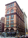 "Clinton Hall", at Astor Place, was the home of the New York Mercantile Library, and the site of the Astor Opera House where the Astor Place riot of 1849 took place