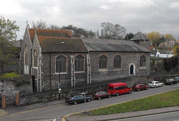 St Giles church, the parish church for the abbey's lay community. Heavily damaged during the 1648 Siege of Colchester.