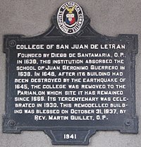 Colegio de San Juan de Letran historical marker.JPG