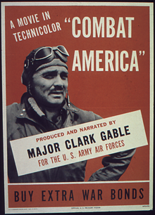 Clark Gable sur une affiche de film rouge