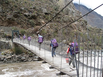 Porters at the beginning of the Inca Trail