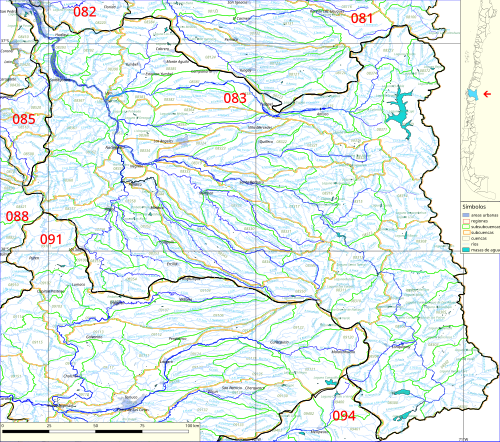 Mapa de la cuenca del río Biobío.