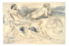 Naiads, a drawing by Cyprian Kamil Norwid