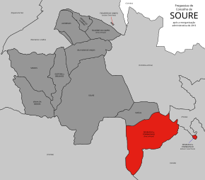 Localização no município de Soure