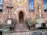 War memorial, crucifix and tombs