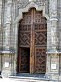 Close up of the doors of the Colegio Grande portal