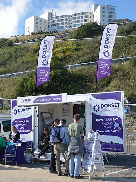 A Dorset Police and Crime Commissioner display to increase public awareness of the role