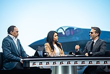 Kellerman (right) at ESPN First Take, 2018 ESPN First Take live show at Luke Air Force Base.jpg