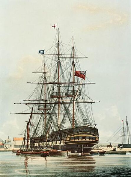 The East Indiaman Repulse (1820) in the East India Dock Basin