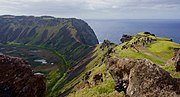 View of Rano Kau and Pacific Ocean