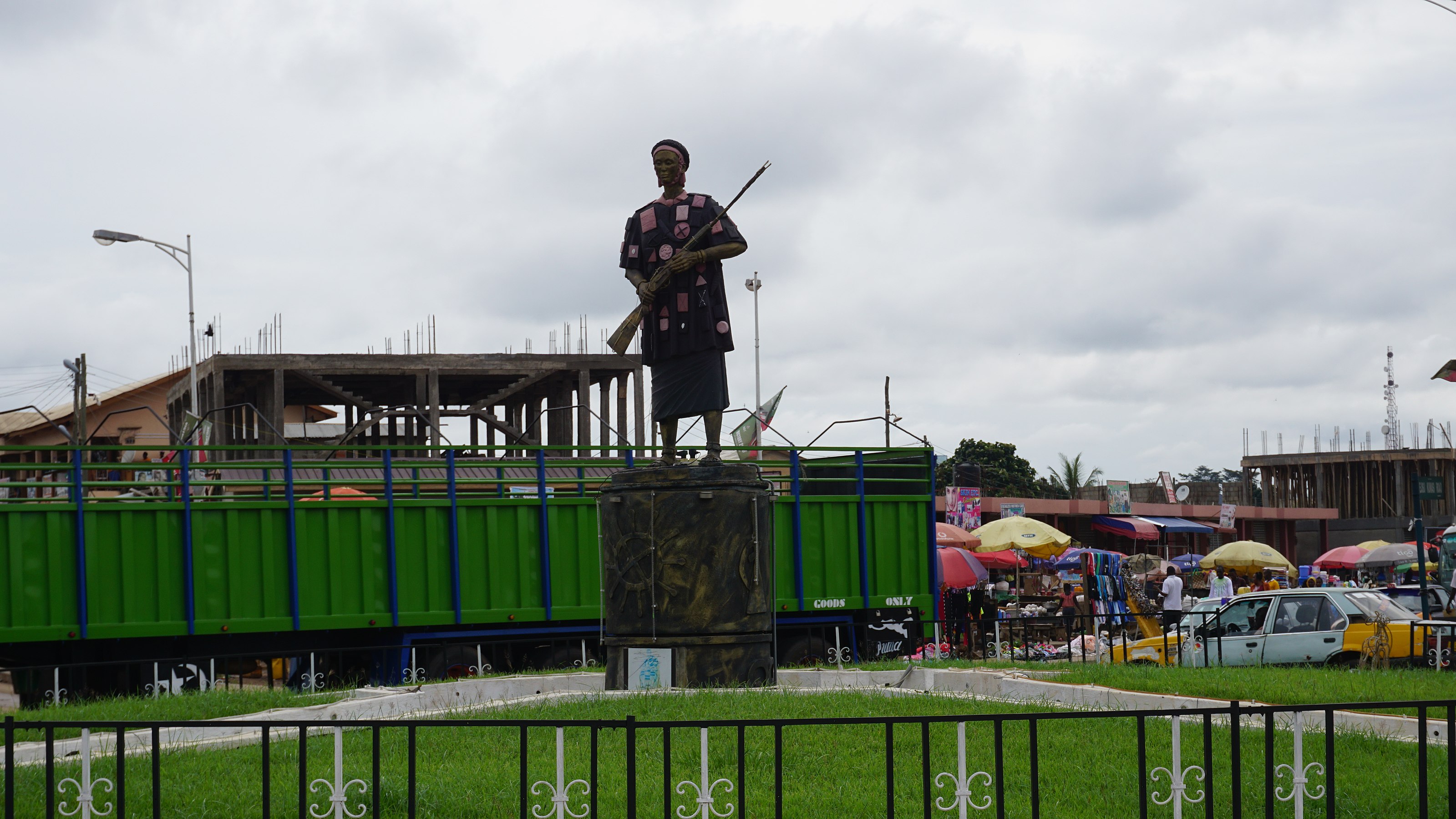 A statue of Yaa Asantewaa at the Ejisu round about. Photograph: Noahalorwu
